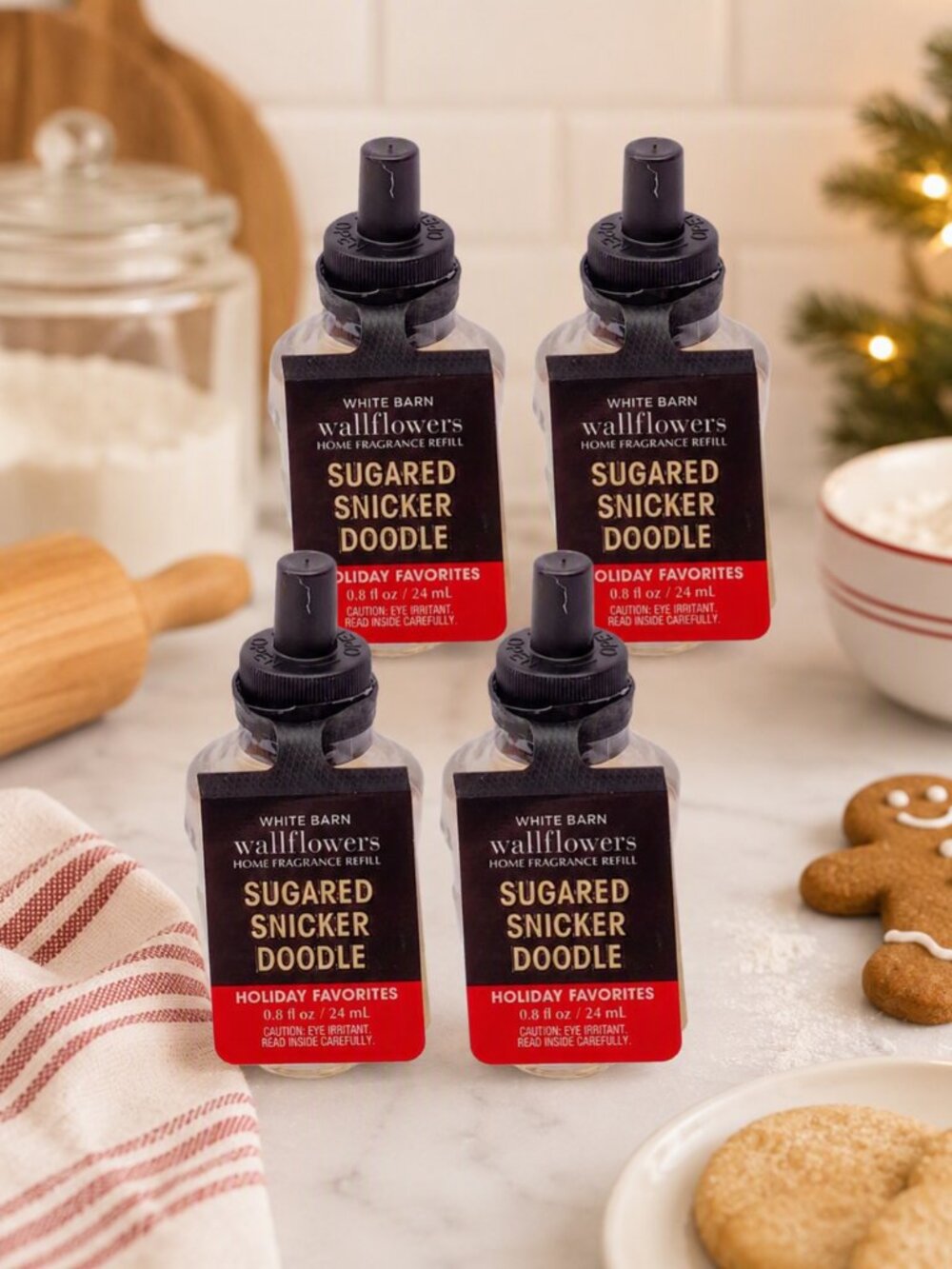 Bath and Body Works SUGARED SNICKERDOODLE Wallflowers Fragrance Refill Bulb x 4